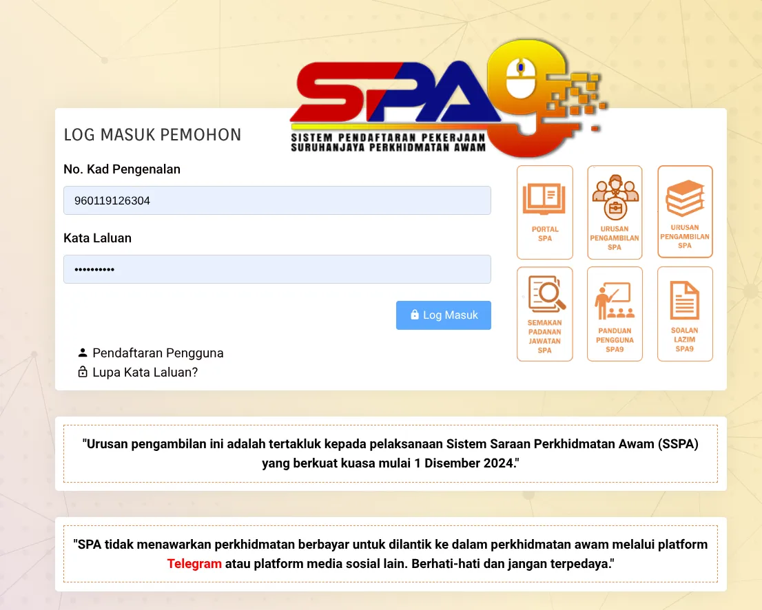 Login SPA9